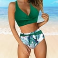 thumbnail image 2 of YUIVH Tankini Swimsuits For Women Bikini Sexy Push Up Two Piece Swimsuits Vintage Swimsuit Two Piece Retro Ruched High Waist Print Bikini Set Summer 2024 Fashionable Bathing Suits, 2 of 7