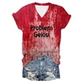thumbnail image 1 of AWZXDE T-Shirts Élégants pour Femmes - T-Shirt à Manches Courtes Imprimé Col Rond pour Usage Quotidien Sorties Décontractées et Superposition, 1 of 4