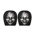 thumbnail image 2 of 2 Pack Funny Scary Headrest Covers for Cars, Stretch Spandex Front Seat Covers, Breathable Washable Spooky Halloween Interior Accessories for Sedan SUV Truck, 2 of 8