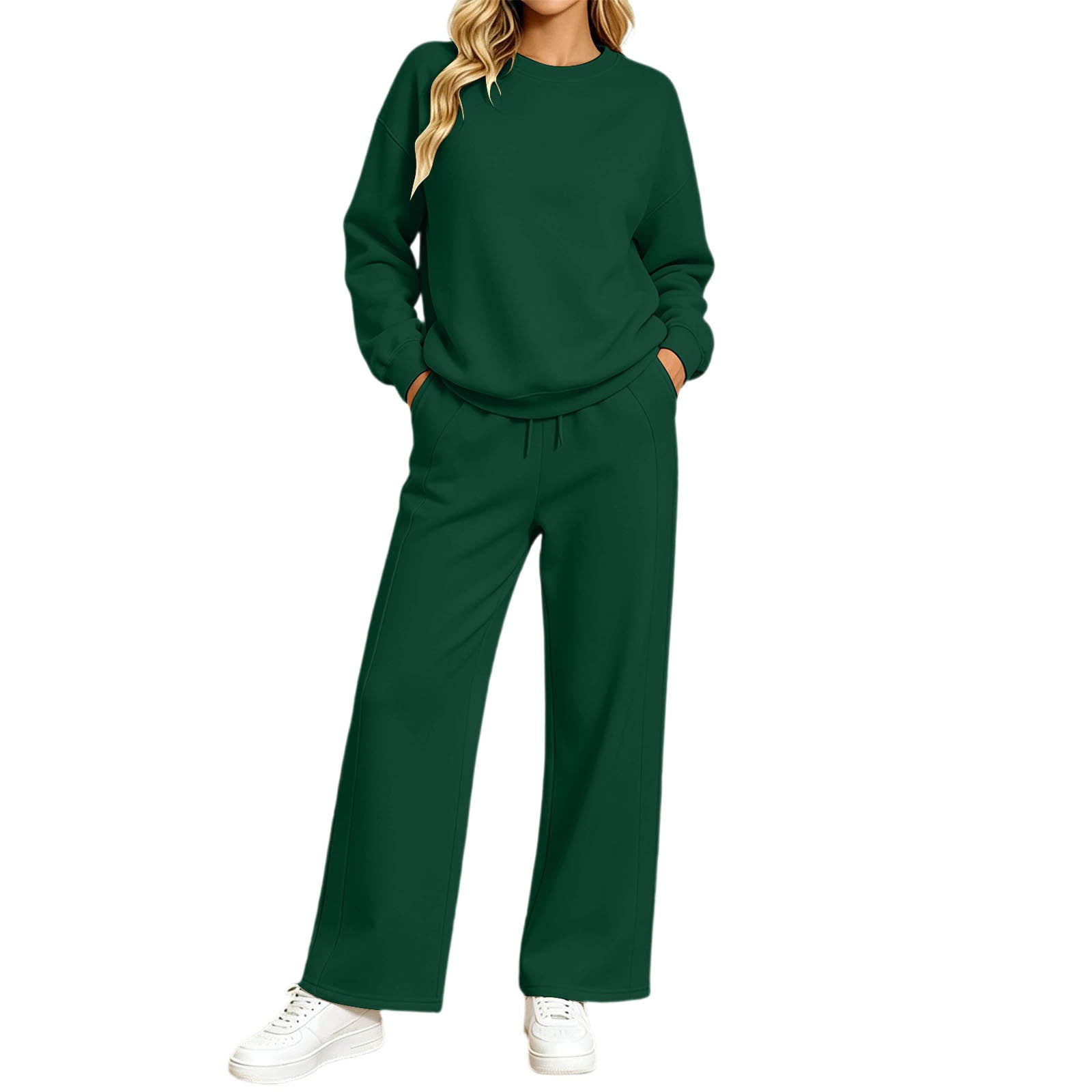UPC 001600000087 product image for Lounge Sets for Women 2PC Oversized Crew Neck Long Sleeve Sweatshirt and Wide Le | upcitemdb.com