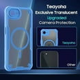 thumbnail image 5 of KOMI for iPhone SE 4 Case: for iPhone SE 4th Gen 2025 Case, Translucent Matte Back Compatible with Magsafe Magnetic Slim Shockproof Protective Case with Lanyard Strap Phone Cover, Blue, 5 of 5