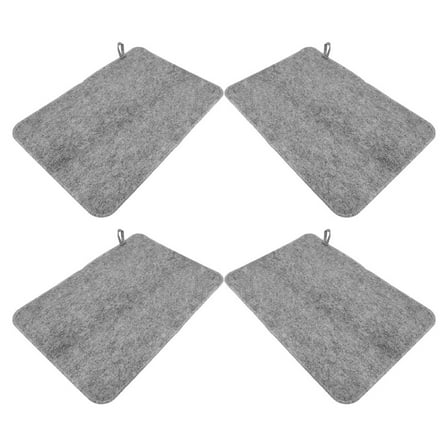 LOLIPPYY 4-Piece Portable Steam Sauna Floor Mats Grey Wool Bath House Accessories Set for Home Spa Relaxation