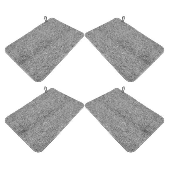 LOLIPPYY 4-Piece Portable Steam Sauna Floor Mats Grey Wool Bath House Accessories Set for Home Spa Relaxation