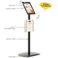 thumbnail image 2 of M&T Displays Decoartive Sign Holder, 8.5x11 Inch Pedestal Sign Holder with 8.5x11 Inch Brochure Holder Black Floor Standing Aluminum Front Loading Easy Open Poster Advertisement Post, 2 of 8