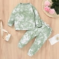 thumbnail image 4 of Younger Tree Baby Girl Clothes Outfits Kid Fall Winter Long Sleeve Tie Dye Crew Neck Sweatshirt Set for 6-12 Months, 4 of 6