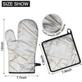 thumbnail image 6 of White Gold Geometric Marble Kitchen Oven Mitt and Pot Holder Sets 4 Pcs for Baking, Cooking and Grilling, Heat Resistant Up To 392 °F, 6 of 7