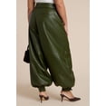 thumbnail image 4 of ELOQUII Women's Plus Size Belted Faux Leather Balloon Pant, 4 of 4
