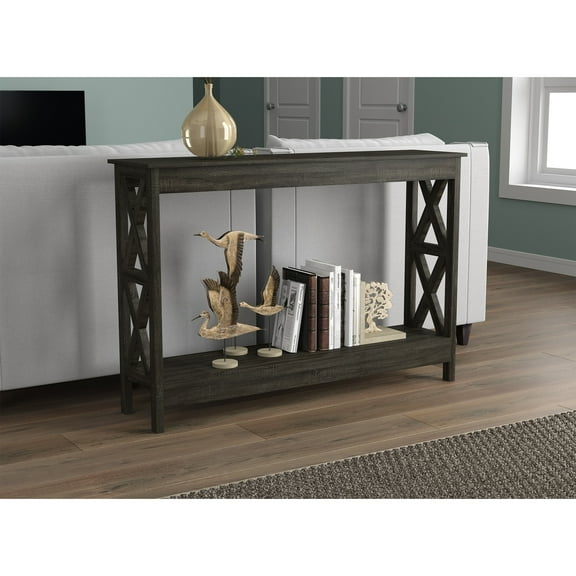 Safdie & Co. 47.25"L 1-Shelf Console Table in Dark Grey