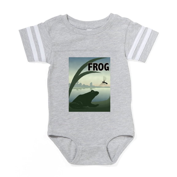CafePress - Frog CROP Text - Cute Infant Baby Football Bodysuit