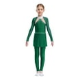 thumbnail image 1 of RUNQHUI Combinaison Intégrale pour Filles Manches Longues Jupe de Danse Ballet Justaucorps Extensible Gymnastique Chat Vert 14, 1 of 5