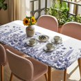 thumbnail image 3 of Purple Spring Floral Table Cloths for 4 Foot Rectangle Tables, Watercolor Elegant Pastoral Flowers Patio Waterproof Elastic Fitted Tablecloths, Washable Rectangular Table Cover for Camping, 3 of 8