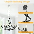 thumbnail image 3 of LovingAHome Mid-Century Farmhouse Chandelier 25.59'' 6-Light Candle Stick Fixture for Dining Room House Foyer, 3 of 7