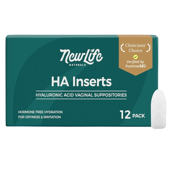 NewLife Naturals Hyaluronic Acid Vaginal Suppositories – Vaginal Moisturizer Hydration Dryness Support – 12 Inserts - 1 Month Supply USA
