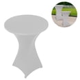 thumbnail image 2 of Housse de Table Ronde en Spandex pour Cocktail, Nappe Ajustée Extensible à Quatre Directions pour Fête en Plein Air DJ Salon Professionnel Banquet Mariage, 2 of 8