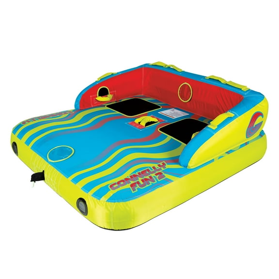 Connelly Fun 2 Person Inflatable 2 Way Towable Water Inner Tube, Multicolor
