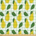 thumbnail image 2 of Ambesonne Tropical Fabric by the Yard Upholstery, Pear Fruits and Leaves Art, 10 Yards, Orange Green and White, 2 of 5