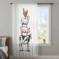 thumbnail image 4 of Farm Animals Sheer Curtains 96 Inches Long, Retro Farmhouse Cow Pig Chickens Sheeps Light Filering Curtains, Privacy Drapes Simi Floor to Veiling Curtain for Living Room Bedroom Window Treatment, 4 of 9