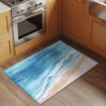 thumbnail image 3 of Abstract Beach Ocean Washable Area Rug 2x3 Blue Waves Watercolor Low-Profile Area Rugs with Non Slip Backing Indoor Floor Carpet for Entrance Living Room Bedroom Home Office, 3 of 9