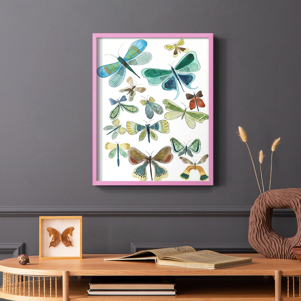 Wings Galore I Framed Print - Solid Wood in Single Picture Frame Solid Wood 2 Framed Print