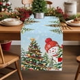 thumbnail image 2 of Blue Snowman Christmas Dresser Scarf Farmhouse, Dining Table Decorations for Wedding/Parties, Xmas Tree Snowflake Winter Gifts Table Runner 120 Inches Long for Kitchen Dining, 13 x 120 In, 2 of 9