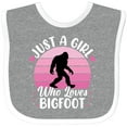 thumbnail image 3 of Inktastic Just a Girl Who Loves Bigfoot Girls Baby Bib, 3 of 4
