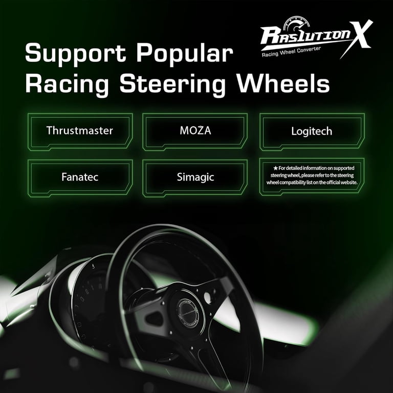 Brook, Racing Wheel Converter, Supports 60+ Steering Wheels, OLED