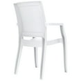 thumbnail image 6 of Luxury Commercial Living 36" White Glossy Stackable Outdoor Patio Dining Chair, 6 of 7