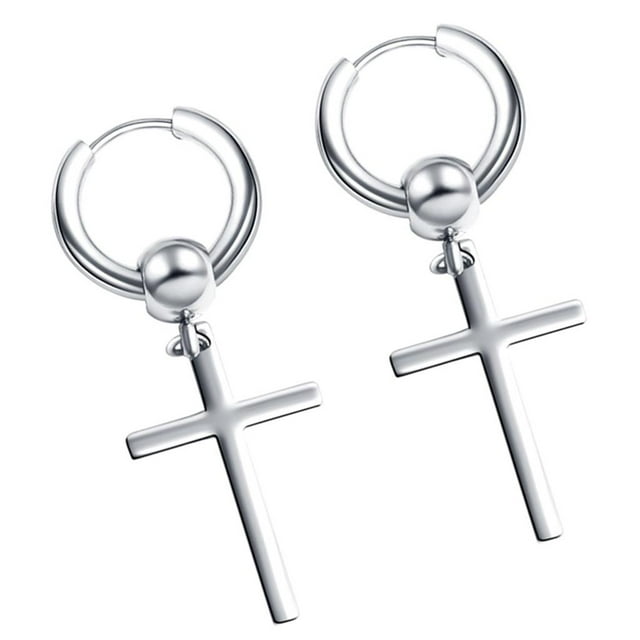 Esquirla 1 Pair Christian Cross Ears Drop Dangle Color Religious Jewelry For