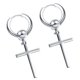 thumbnail image 3 of Pendientes de Colgante de Cruz Plateado perfecl de acero Inoxidable para Joyería de mujer, 3 of 8
