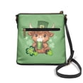 thumbnail image 2 of LedBack Highland Cow Print Crossbody Satchel Purse Leather Shoulder Handbag for Women Lady, St. Patrick's Day Leaf Sing Hobo Bag Messenger Bag with Adjustable Strap for Travel Shopping, Green, 2 of 7