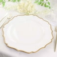 thumbnail image 5 of Efavormart 6 Pack | White & Gold 13" Round Scallop Rim Plastic Charger Plates, Tabletop Dinnerware Decor, 5 of 11