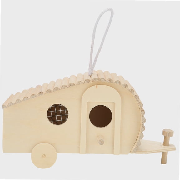 Creative Trojan Wooden Bird House Carriage Shape Bird House DIY Decorative Bird House Home Gardening Suitable for Birdhouse Home Decoration