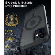 Compatible for iPhone 12 / 12 Pro Case with Magnetic, Translucent Matte Shockproof Phone Case Cover - Black