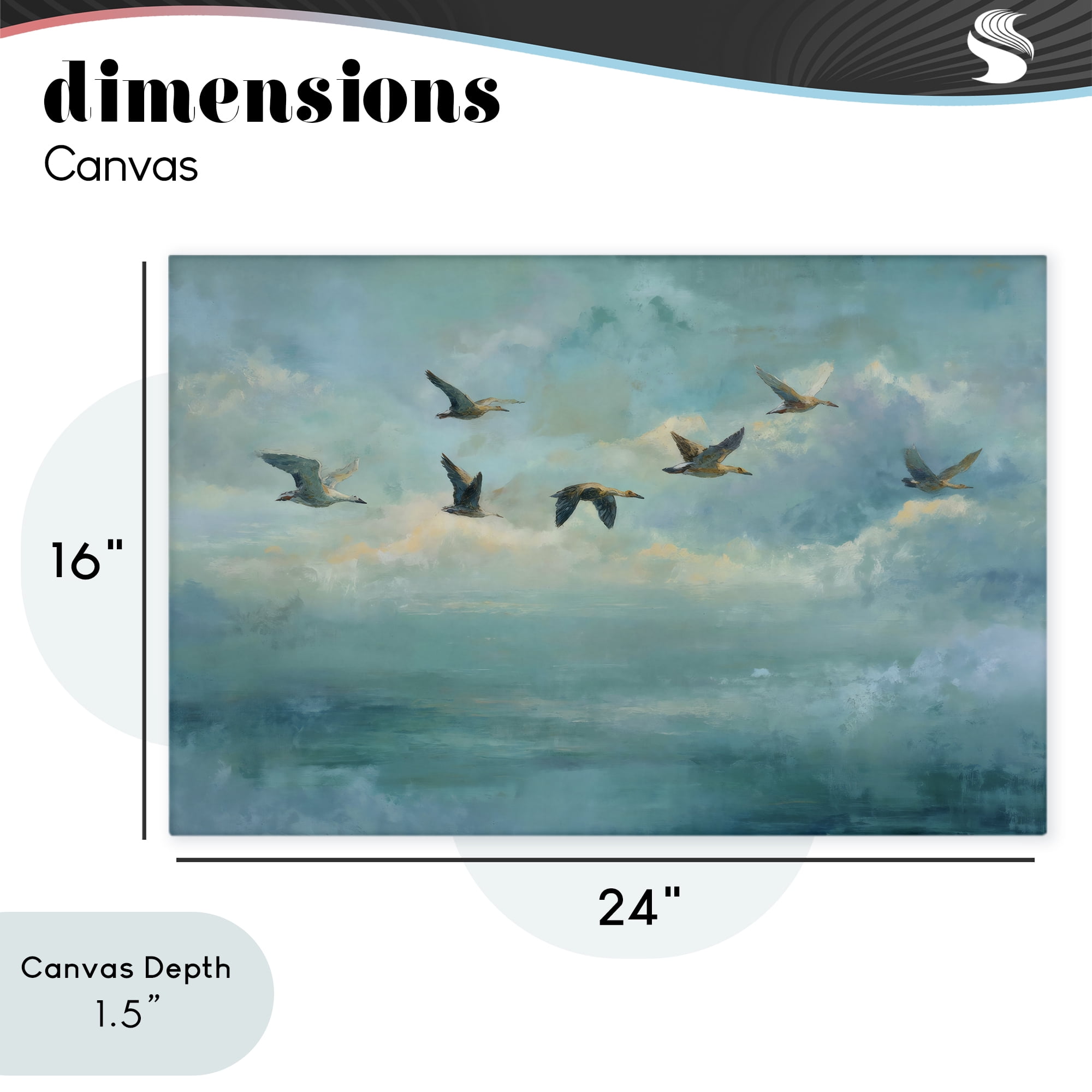 Stupell Industries Blue Skies Geese Canvas Wall Art, design by Petal Prints Design