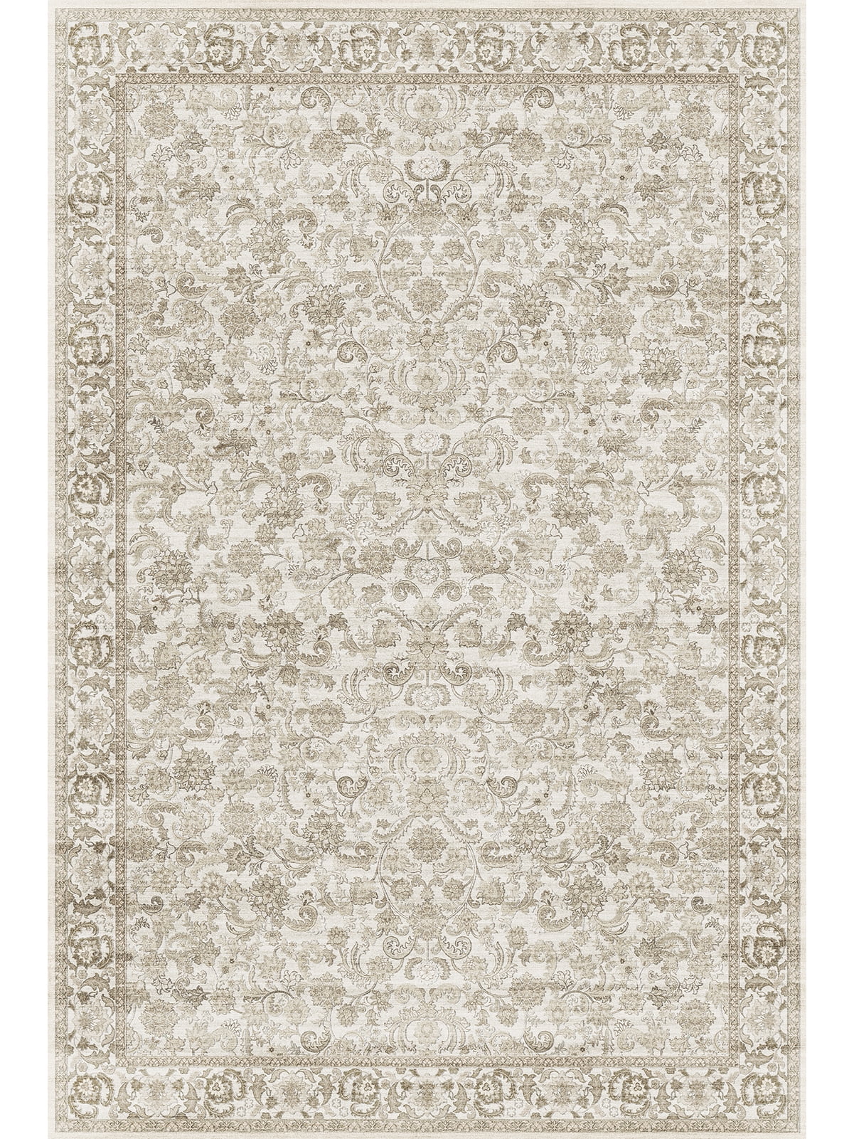 BERTHMEER Vintage Brown Large Area Rugs 8’x10' Clearance for Living Room Bedroom Office Dining Room Farmhouse Non Slip Washable Oriental Floral Traditional Distressed Rugs Carpets
