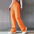thumbnail image 4 of SIYUDAN Women Pants Womens Pants Casual Orange Adult Trousers For Women Comfy Sweatpants Women Wide Leg Womens Pants With Pockets Women Fall Pants, 4 of 6