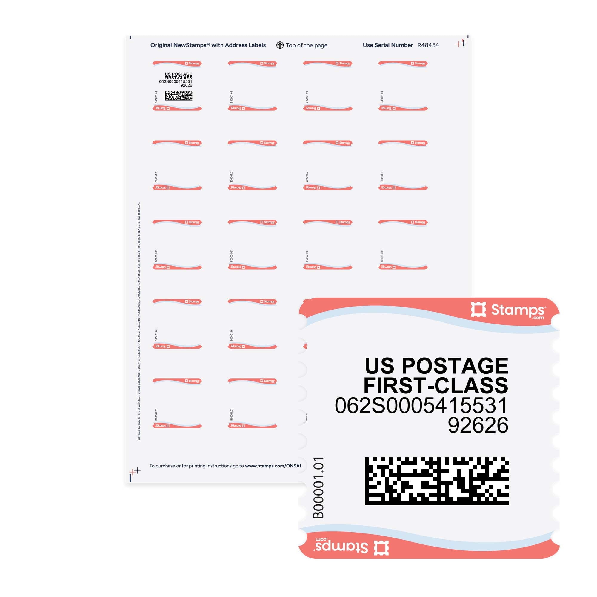 NetStamps 1250 ct - Blank Postage Labels - NOT Forever Stamps