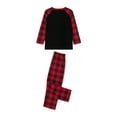 thumbnail image 6 of Elippeo Family Matching Christmas Pajamas, Letter  Deer Head Print Long-Sleeved Tops + Plaid Trousers Sleepwear Outfits, 6 of 10