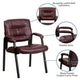 thumbnail image 5 of Emma + Oliver Burgundy LeatherSoft Executive Reception Chair with Black Metal Frame, 5 of 12