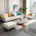 thumbnail image 3 of Italian Style Luxury Leather Combination Soft Sofa, Living Room, Office, Straight Row L Type Reception Modern Combination My Lux Decor Round, 3 of 10
