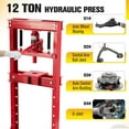 thumbnail image 4 of Kojooin 12 Ton Hydraulic Press, H-Frame Garage Floor Hydraulic Shop Press, Garage Floor Press with 2 Press Plates, Adjustable Working Table Height, for Gears, Bearings, 4 of 6