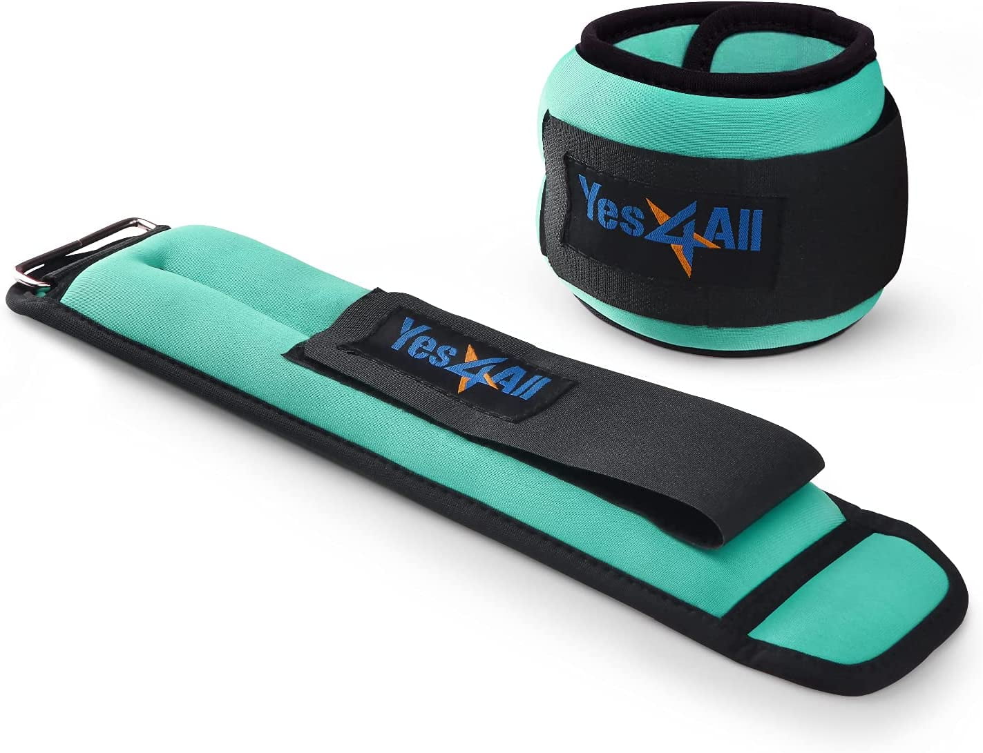 Yes4All 2.5 lbs Ankle / Wrist Neoprene Weight, Green, Pair