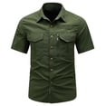 thumbnail image 4 of QHFBli Mens Short Sleeve Button Down Shirts Work Casual Button Up Relaxed Fit Summer Shirt with Two Pockets, 4 of 4