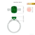 thumbnail image 5 of ANGARA Lab Grown Vintage Style Cushion Rectangular Emerald Engagement Ring for Women in 14K White Gold (Size-10x8mm) | May Birthstone Jewelry for Her | Lab-Grown Emerald Engagement Ring, 5 of 9