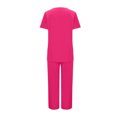 thumbnail image 4 of Soki Scrub Set Women Short Sleeve V-Neck T Shirts Tops Jogger Pants Working Suit, 4 of 6