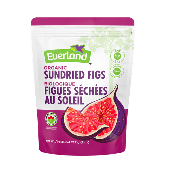 Everland Organic Sun-Dried Figs, Raw, Unsulfured, No Sugar Added, Naturally Sweet Snack- 227g