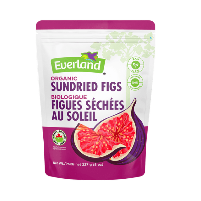 Everland Organic Sun-Dried Figs, Raw, Unsulfured, No Sugar Added, Naturally Sweet Snack- 227g