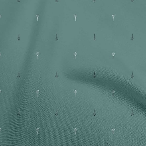 oneOone Polyester Spandex Teal Blue Fabric Asian Block Sewing Craft Projects Fabric Prints By Yard 56 Inch Wide