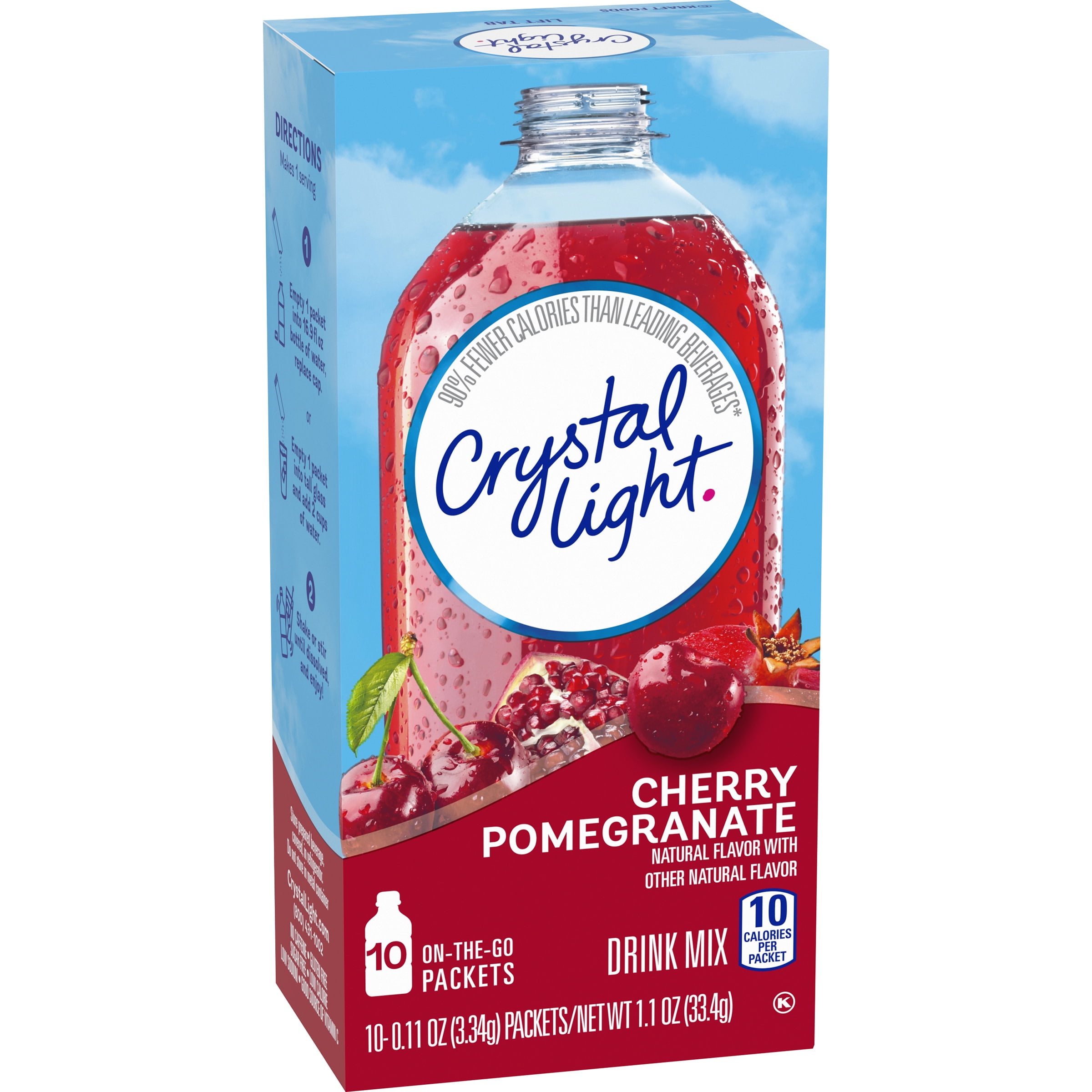 Crystal Light Cherry Pomegranate OnTheGo Powdered Drink Mix, 10 ct