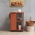 thumbnail image 2 of Hodedah 23.6" Wide Open Shelves and Cabinet Space Kitchen Cart in Cherry, 2 of 5